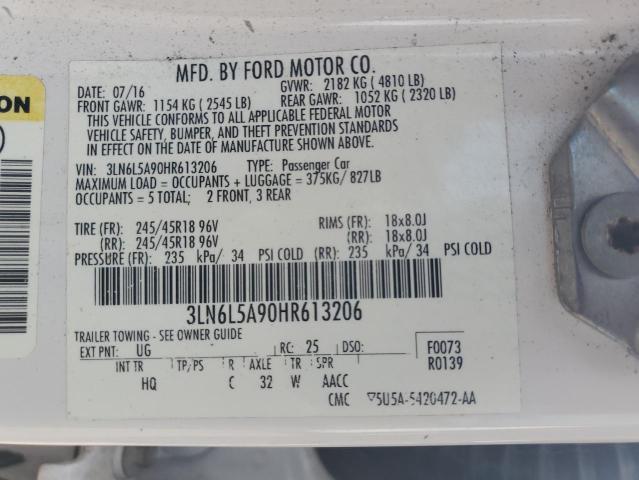 2017 LINCOLN MKZ PREMIE 3LN6L5A90HR613206