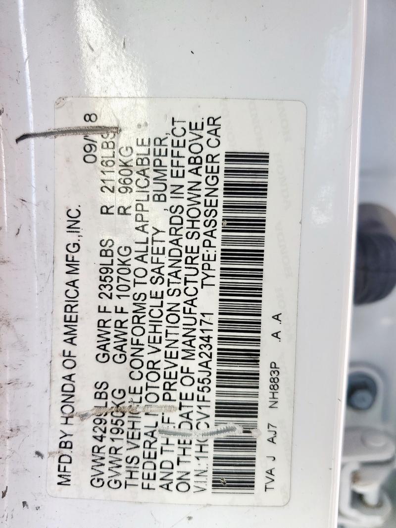 2018 HONDA ACCORD EXL - 1HGCV1F55JA234171