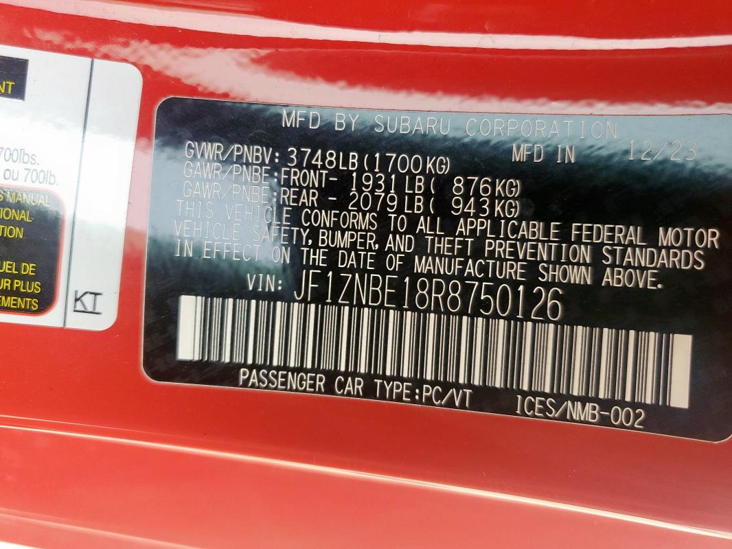 2024 TOYOTA GR 86 PREM JF1ZNBE18R8750126