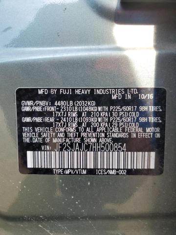 2017 SUBARU FORESTER 2 JF2SJAJC7HH500854