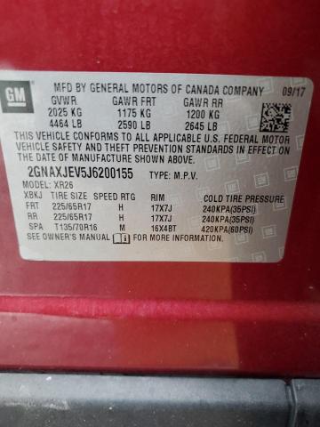 2018 CHEVROLET EQUINOX LT - 2GNAXJEV5J6200155
