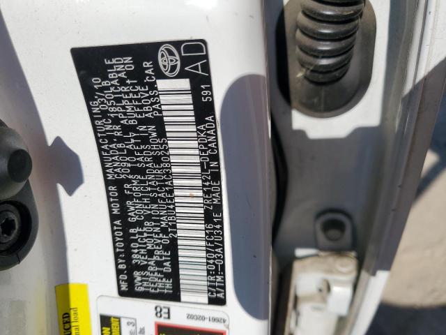 2010 TOYOTA COROLLA BA - 2T1BU4EE1AC380255