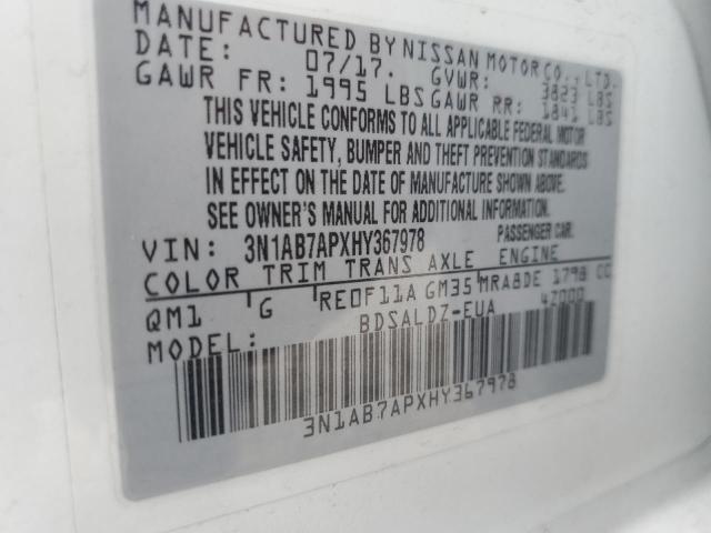 2017 NISSAN SENTRA S - 3N1AB7APXHY367978