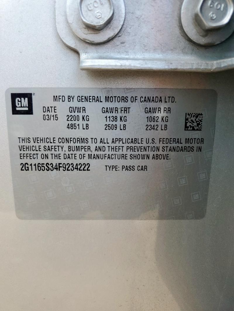 2015 CHEVROLET IMPALA LTZ 2G1165S34F9234222
