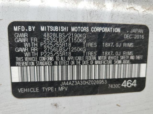 2017 MITSUBISHI OUTLANDER SE JA4AZ3A30HZ028953