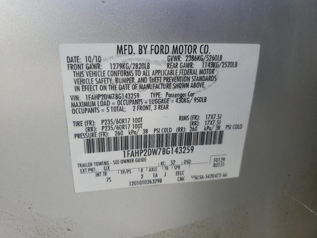 2011 FORD TAURUS SE - 1FAHP2DW7BG143259