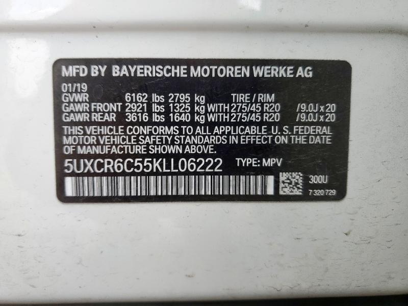2019 BMW X5 XDRIVE4 - 5UXCR6C55KLL06222