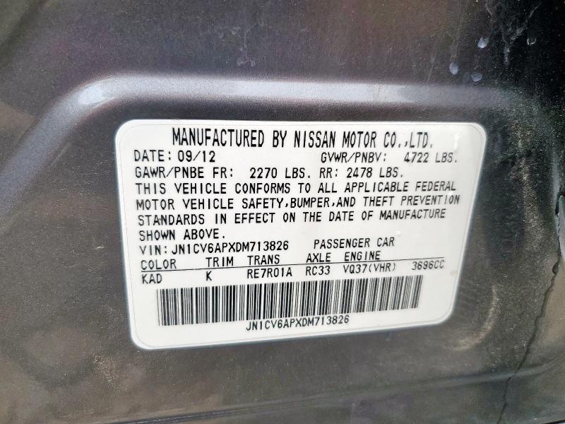 2013 INFINITI G37 BASE - JN1CV6APXDM713826