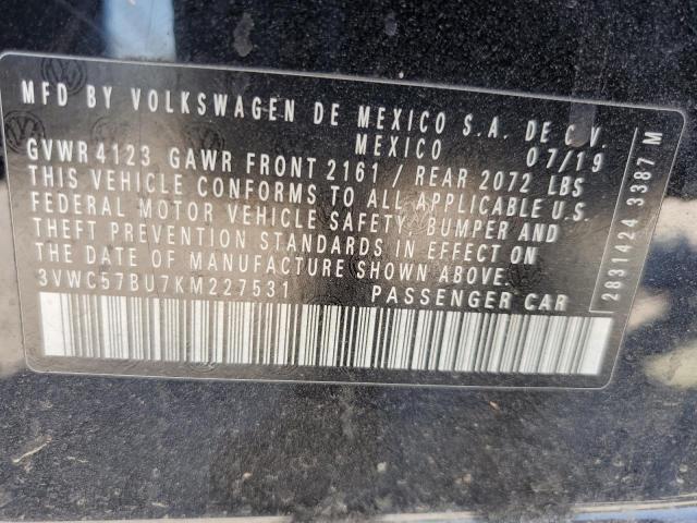 2019 VOLKSWAGEN JETTA S 3VWC57BU7KM227531