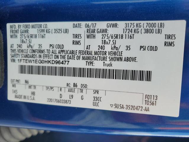 2017 FORD F150 SUPER - 1FTEW1EG0HKD96477
