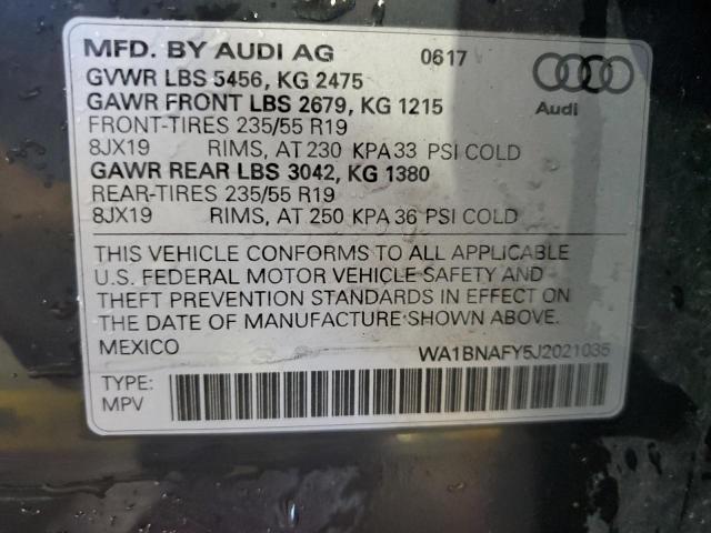 2018 AUDI Q5 PREMIUM WA1BNAFY5J2021035