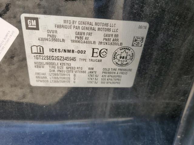 2016 GMC SIERRA K25 1GT22SEG2GZ345945