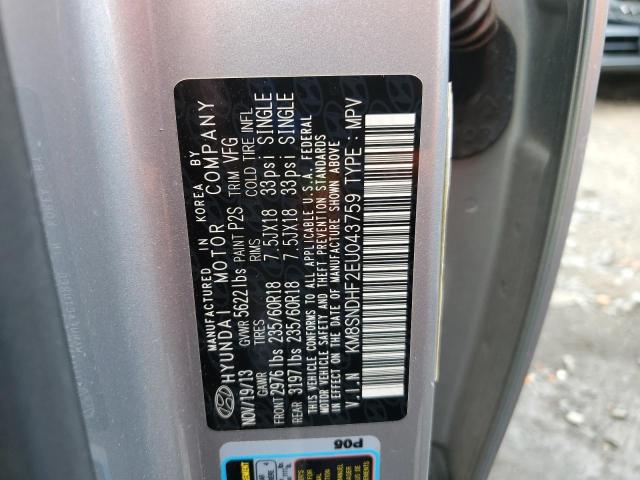 2014 HYUNDAI SANTA FE G - KM8SNDHF2EU043759