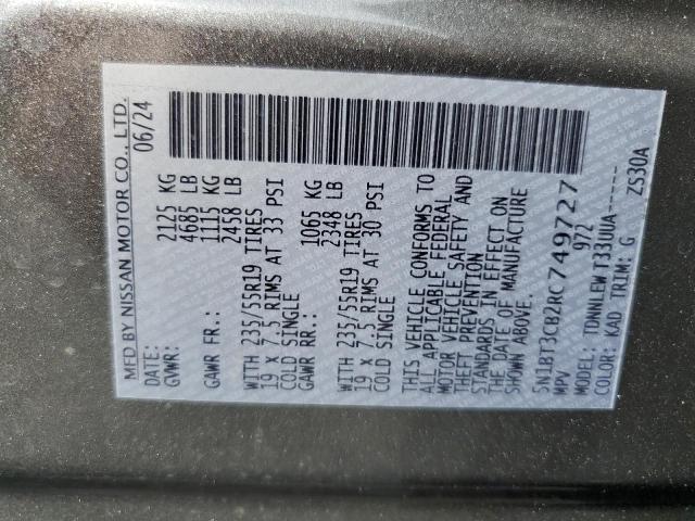 2024 NISSAN ROGUE SL 5N1BT3CB2RC749727