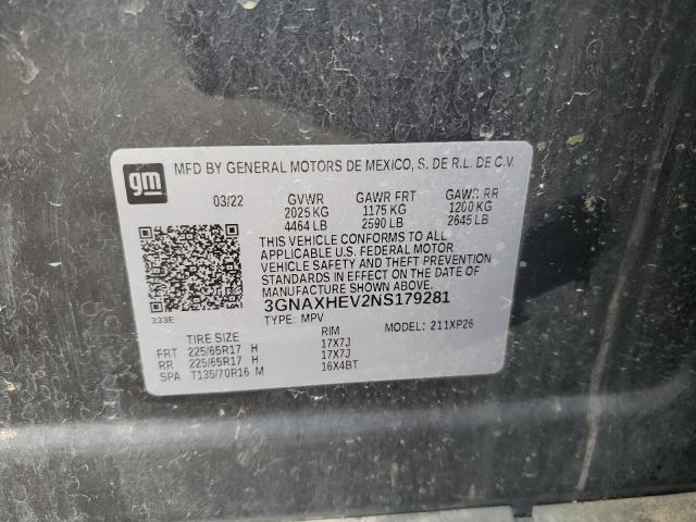 2022 CHEVROLET EQUINOX LS 3GNAXHEV2NS179281