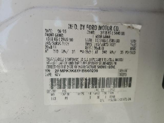 2015 FORD EDGE TITAN 2FMPK3K8XFBB60239