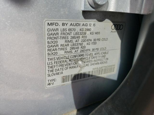 2017 AUDI Q7 PREMIUM WA1LAAF71HD004996