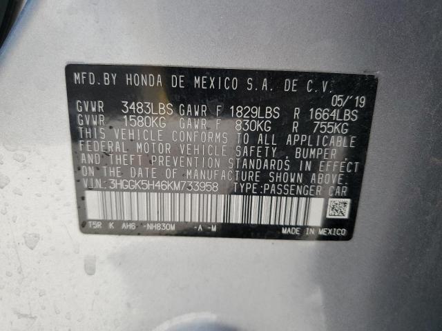 2019 HONDA FIT LX 3HGGK5H46KM733958