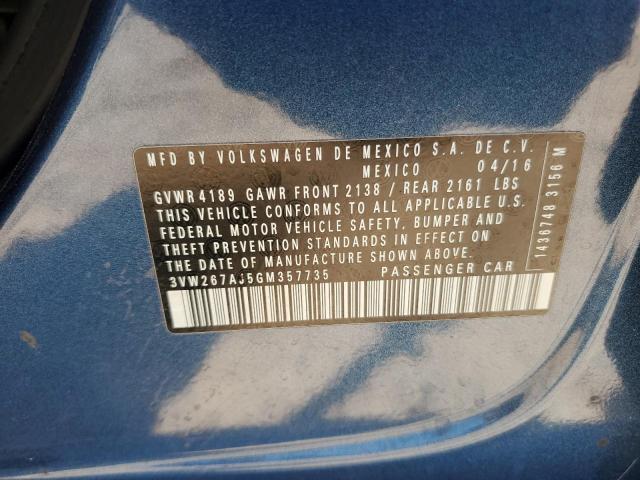 2016 VOLKSWAGEN JETTA S - 3VW267AJ5GM357735