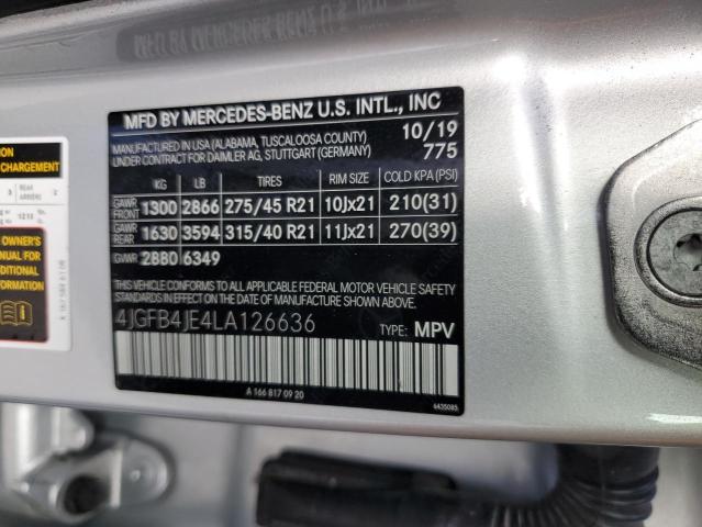 2020 MERCEDES-BENZ GLE 350 4JGFB4JE4LA126636