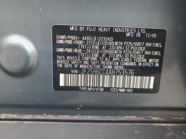 2010 SUBARU FORESTER 2 - JF2SH6CC4AH753576