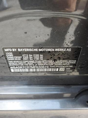 2021 BMW 330XI WBA5R7C07MFK50674