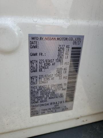 2017 NISSAN ROGUE SV - 5N1AT2MV1HC894285