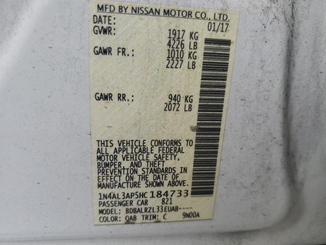 2017 NISSAN ALTIMA 2.5 - 1N4AL3AP5HC184733