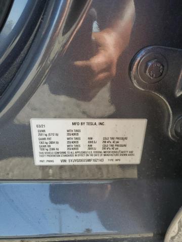 2021 TESLA MODEL Y 5YJYGDEE5MF162143