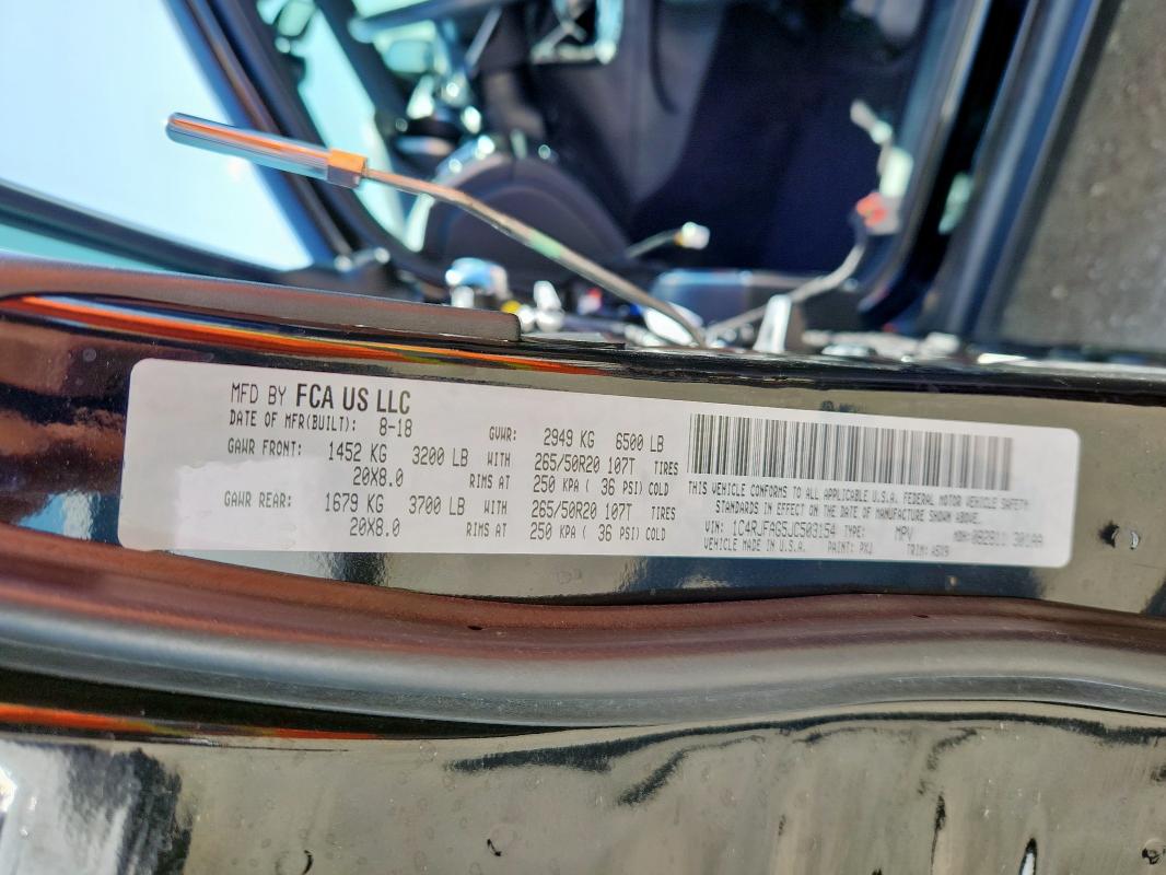 2018 JEEP GRAND CHER - 1C4RJFAG5JC503154