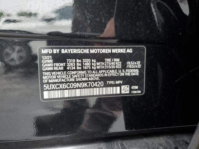 2022 BMW X7 M50I 5UXCX6C09N9K70420