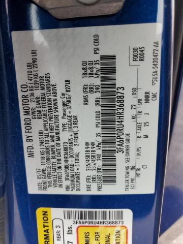 2017 FORD FUSION TIT 3FA6P0RU4HR368873