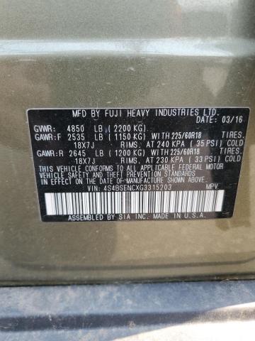 2016 SUBARU OUTBACK 3. 4S4BSENCXG3315203