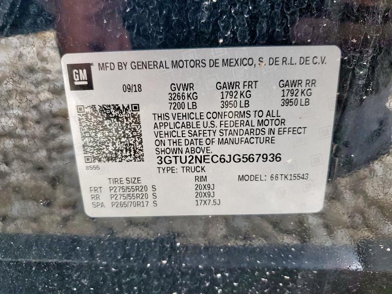 2018 GMC SIERRA K15 3GTU2NEC6JG567936
