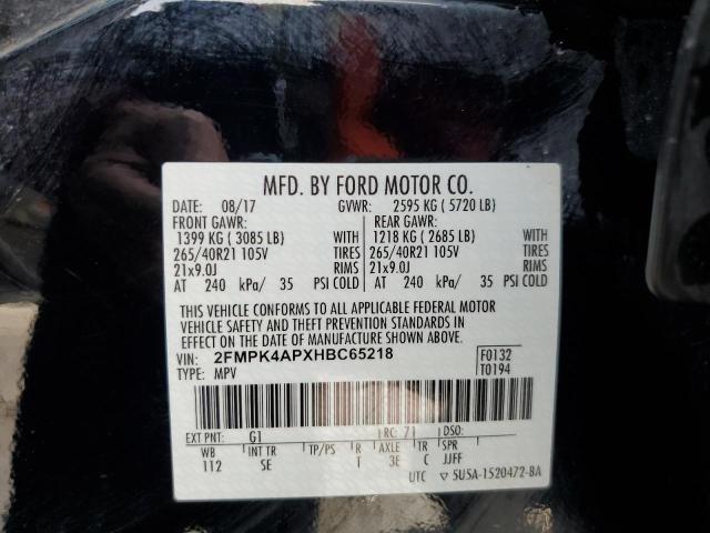 2017 FORD EDGE SPORT 2FMPK4APXHBC65218