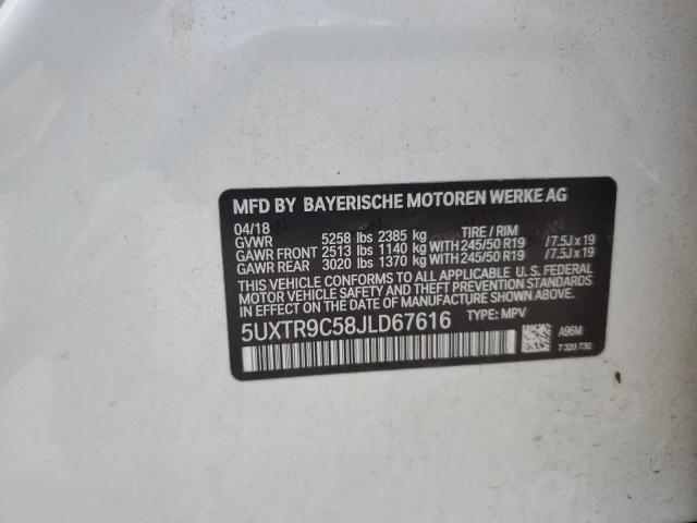 2018 BMW X3 XDRIVE3 - 5UXTR9C58JLD67616