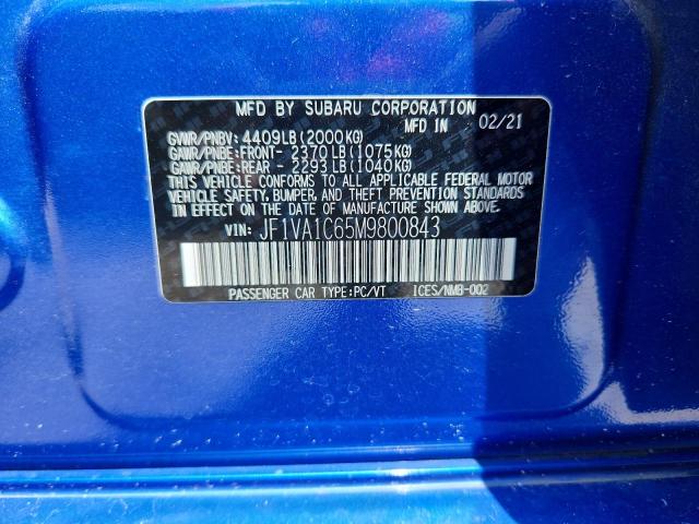 2021 SUBARU WRX PREMIU JF1VA1C65M9800843