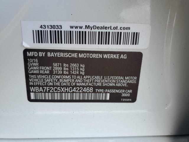 2017 BMW 750 XI WBA7F2C5XHG422468