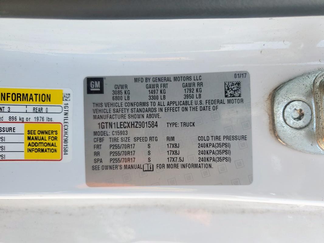 2017 GMC SIERRA C15 1GTN1LECXHZ901584