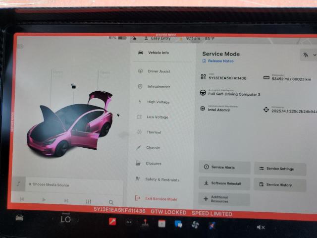 2019 TESLA MODEL 3 - 5YJ3E1EA5KF411436