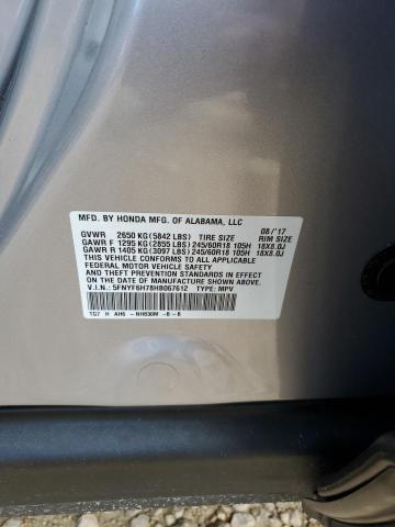 2017 HONDA PILOT EXLN 5FNYF6H78HB067612