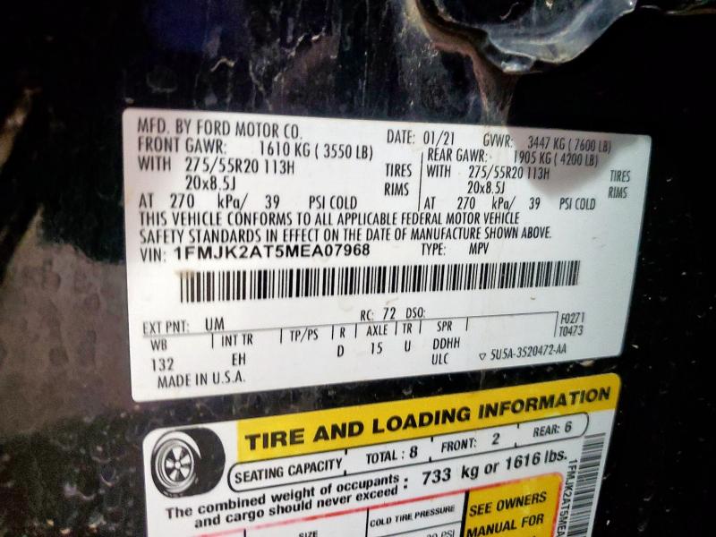 2021 FORD EXPEDITION 1FMJK2AT5MEA07968