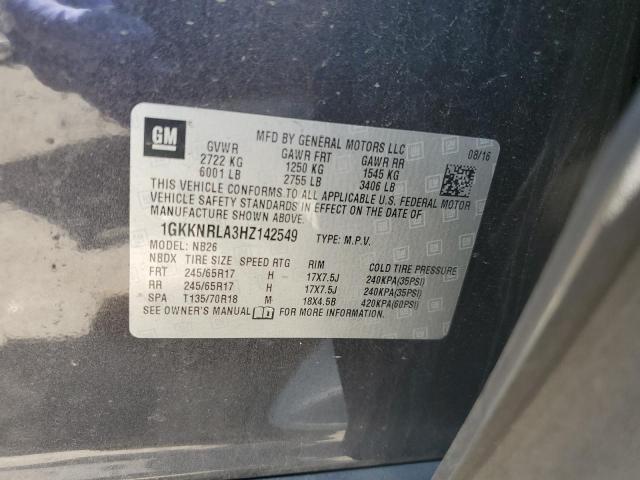 2017 GMC ACADIA SLE 1GKKNRLA3HZ142549