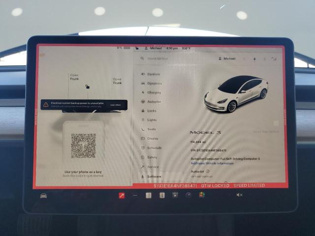 2022 TESLA MODEL 3 5YJ3E1EA4NF368471