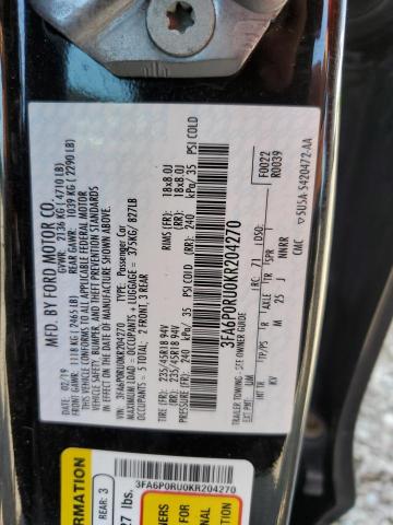 2019 FORD FUSION TIT - 3FA6P0RU0KR204270