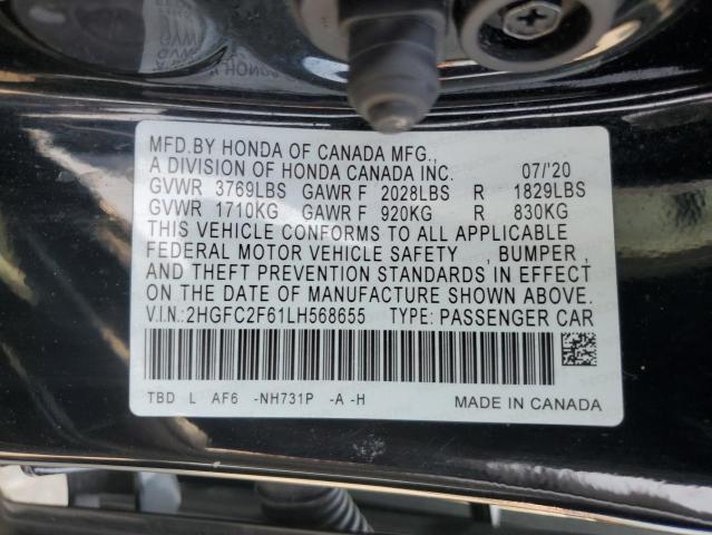 2020 HONDA CIVIC LX - 2HGFC2F61LH568655