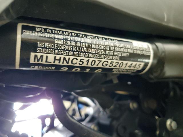 2016 HONDA CBR300 R MLHNC5107G5201445