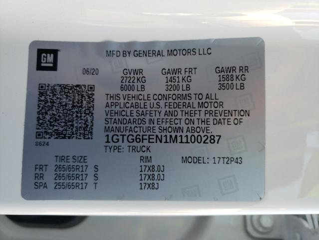 2021 GMC CANYON AT4 1GTG6FEN1M1100287