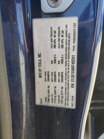 2019 TESLA MODEL 3 5YJ3E1EA0KF402241