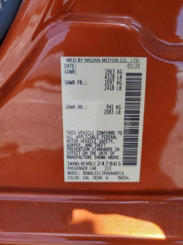 2020 NISSAN ALTIMA SR - 1N4BL4CV0LC247865